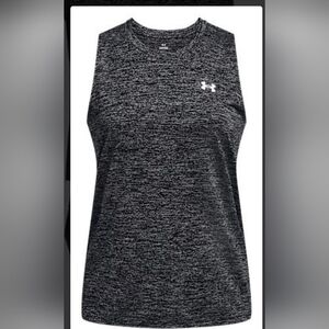 Under Armour Women's Heathered Black Tech Twist Sleeveless Tee Size 3XL
